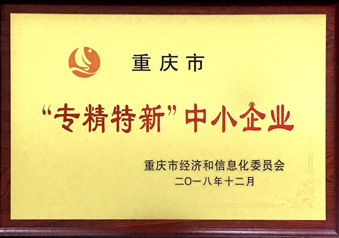 重庆企业管理新标杆 我司荣获重庆市“专精特新”中小企业称号